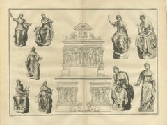 Monumental Mythological Scene, Classical Figures and Clouds – Montfaucon, 1721