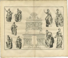 Monumental Mythological Scene, Classical Figures and Clouds – Montfaucon, 1721