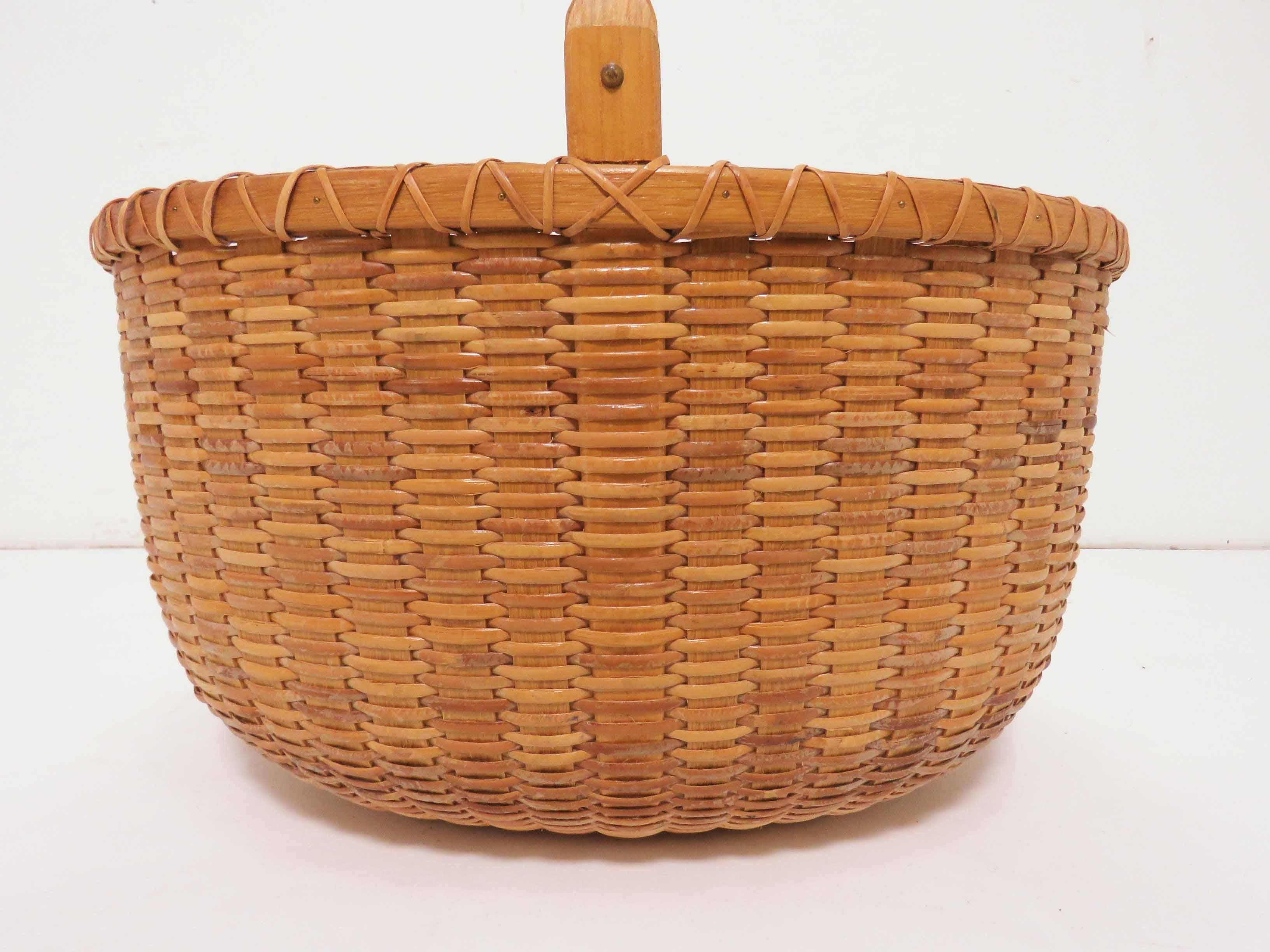 Late 20th Century Monumental Nantucket Lightship Basket by Arthur R. Martin Dated 1992