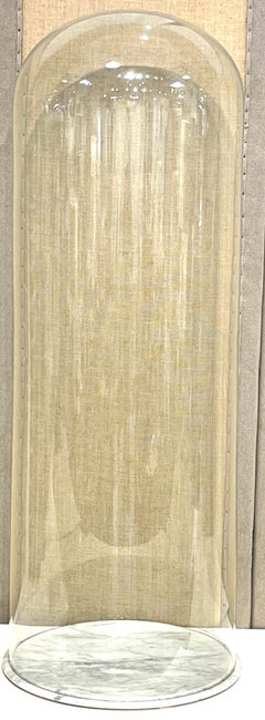 Monumental Napoleon III Crystal & Carrera Marble Cloche / Dome