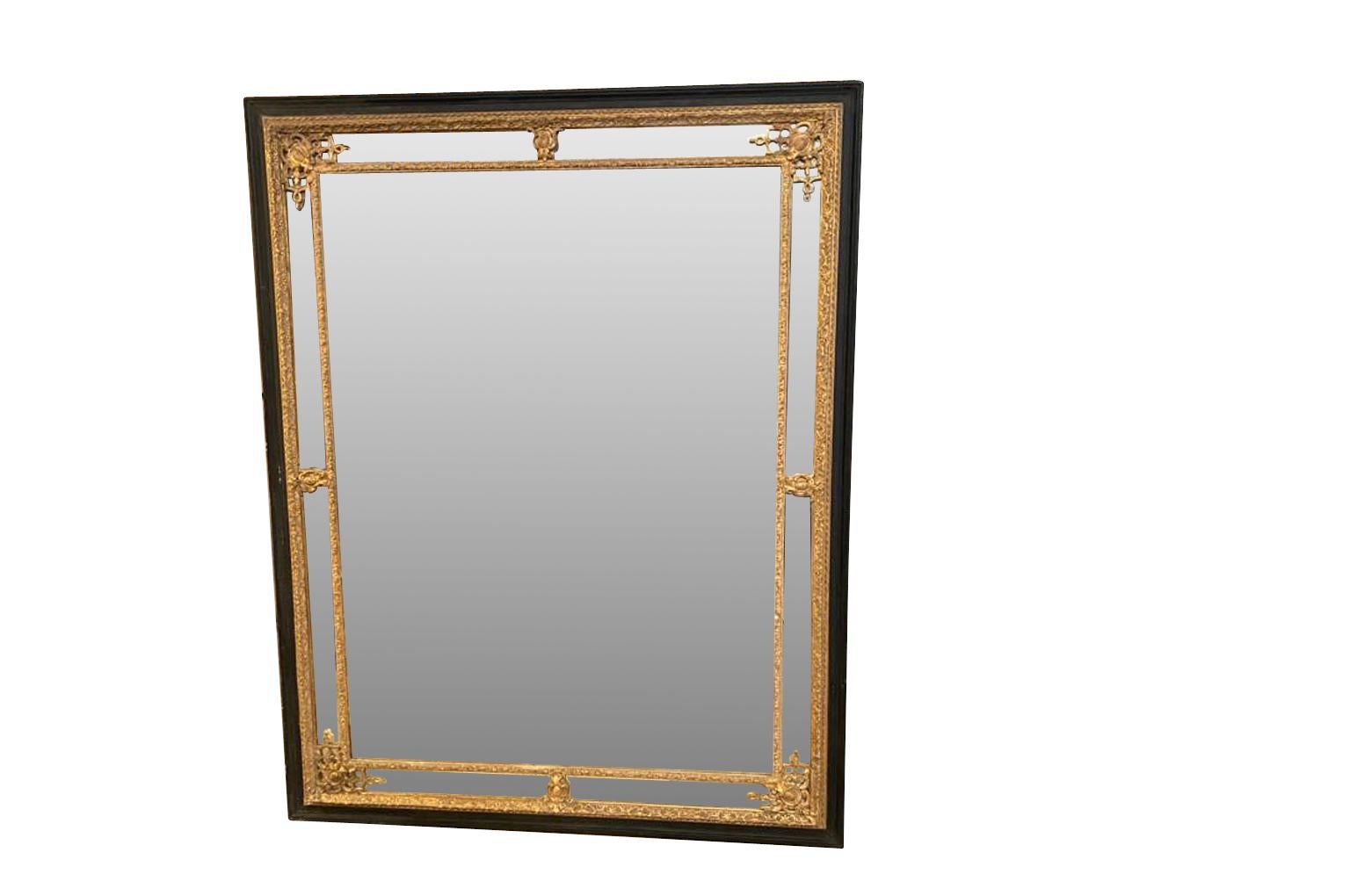 French Monumental Napoleon III Period Mirror For Sale