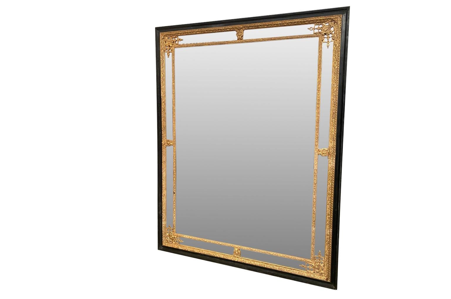 Ebonized Monumental Napoleon III Period Mirror