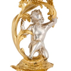 Monumental Napoleon III Silvered and Gilt Bronze Surtout de Table