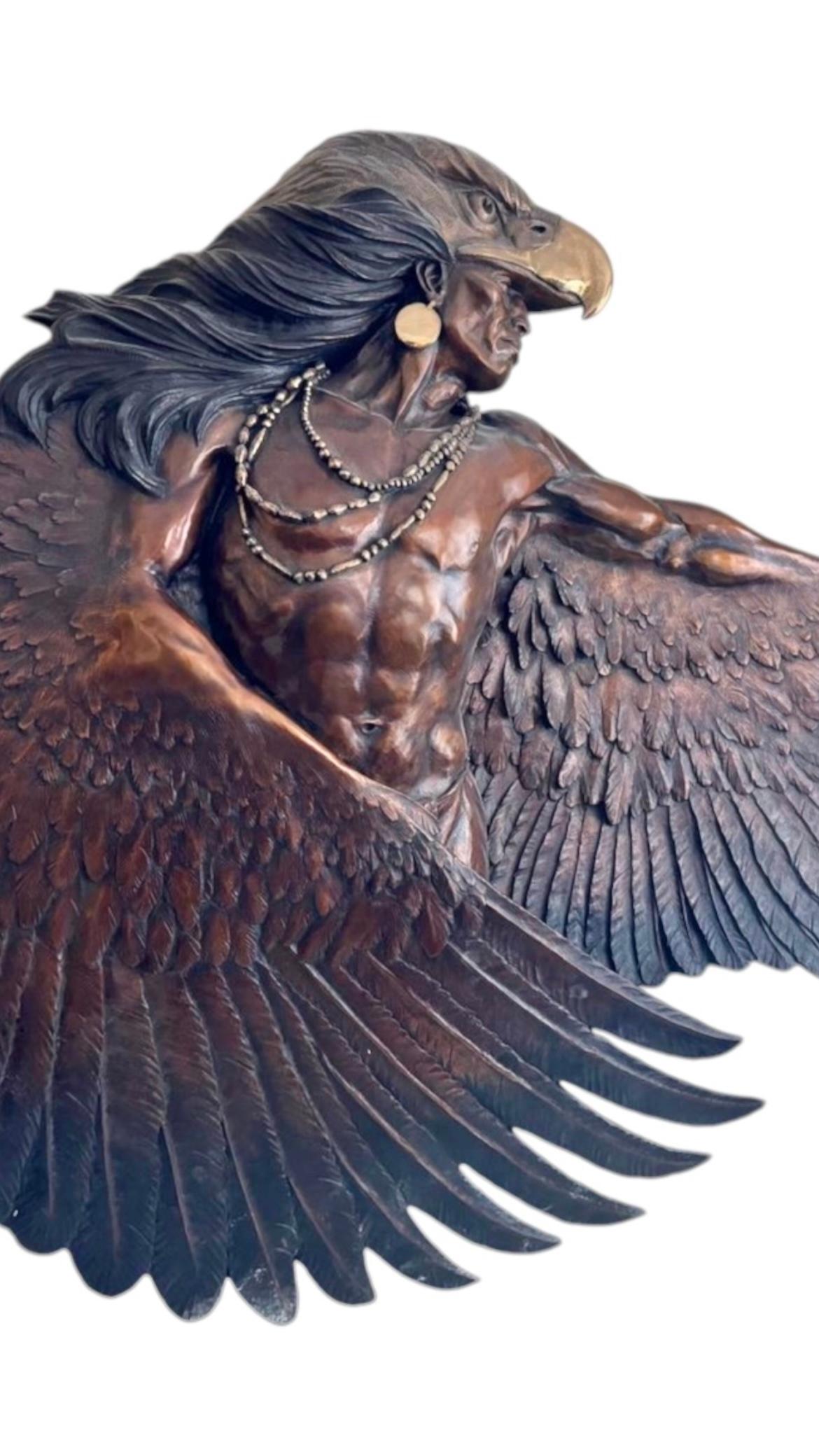 Patiné Sculpture monumentale indienne d'Amérique par Dan Garrett (1948- ) en vente