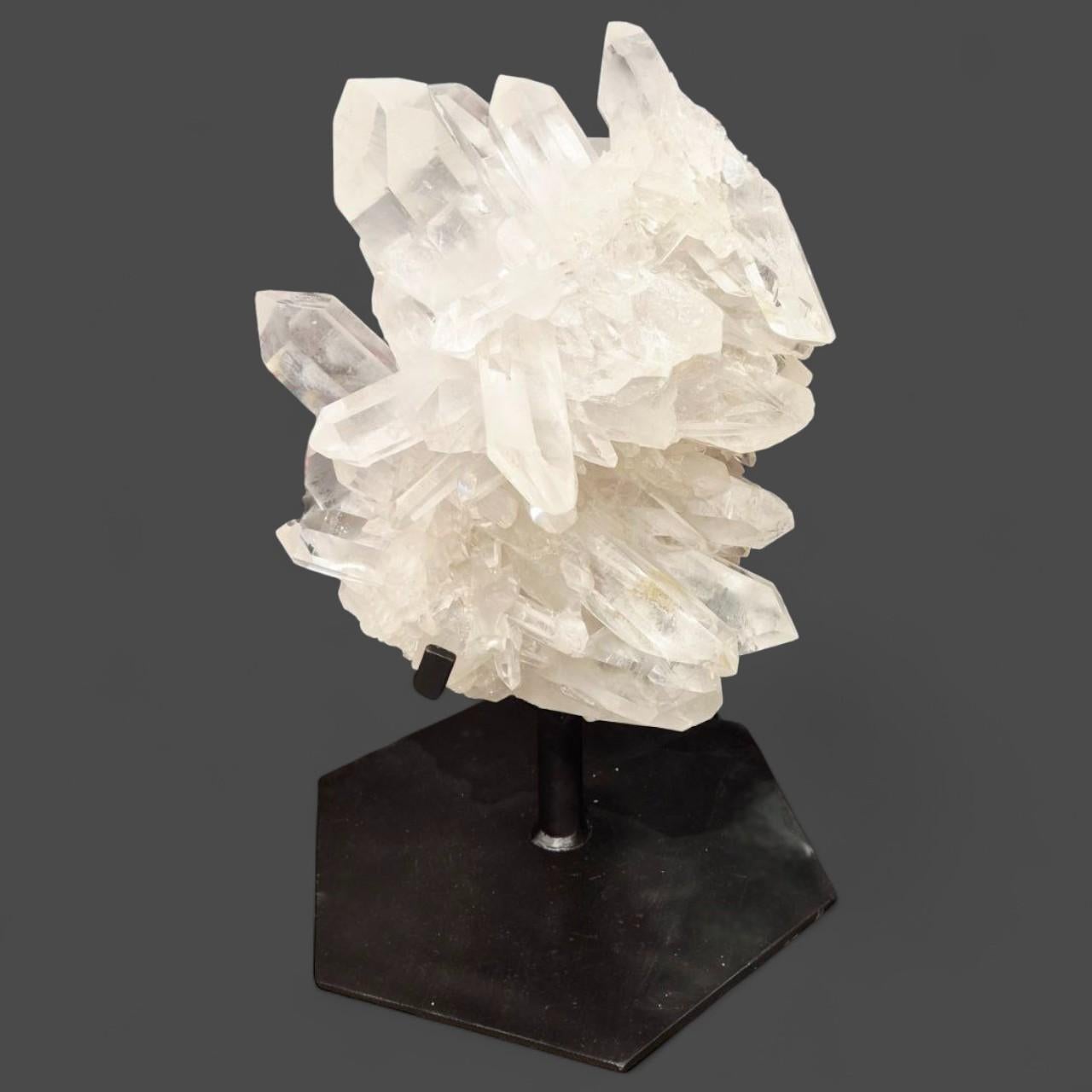 Monumental Natural Rock Crystal Cluster from Brazil, 30 kg, collected circa 1980 For Sale 5