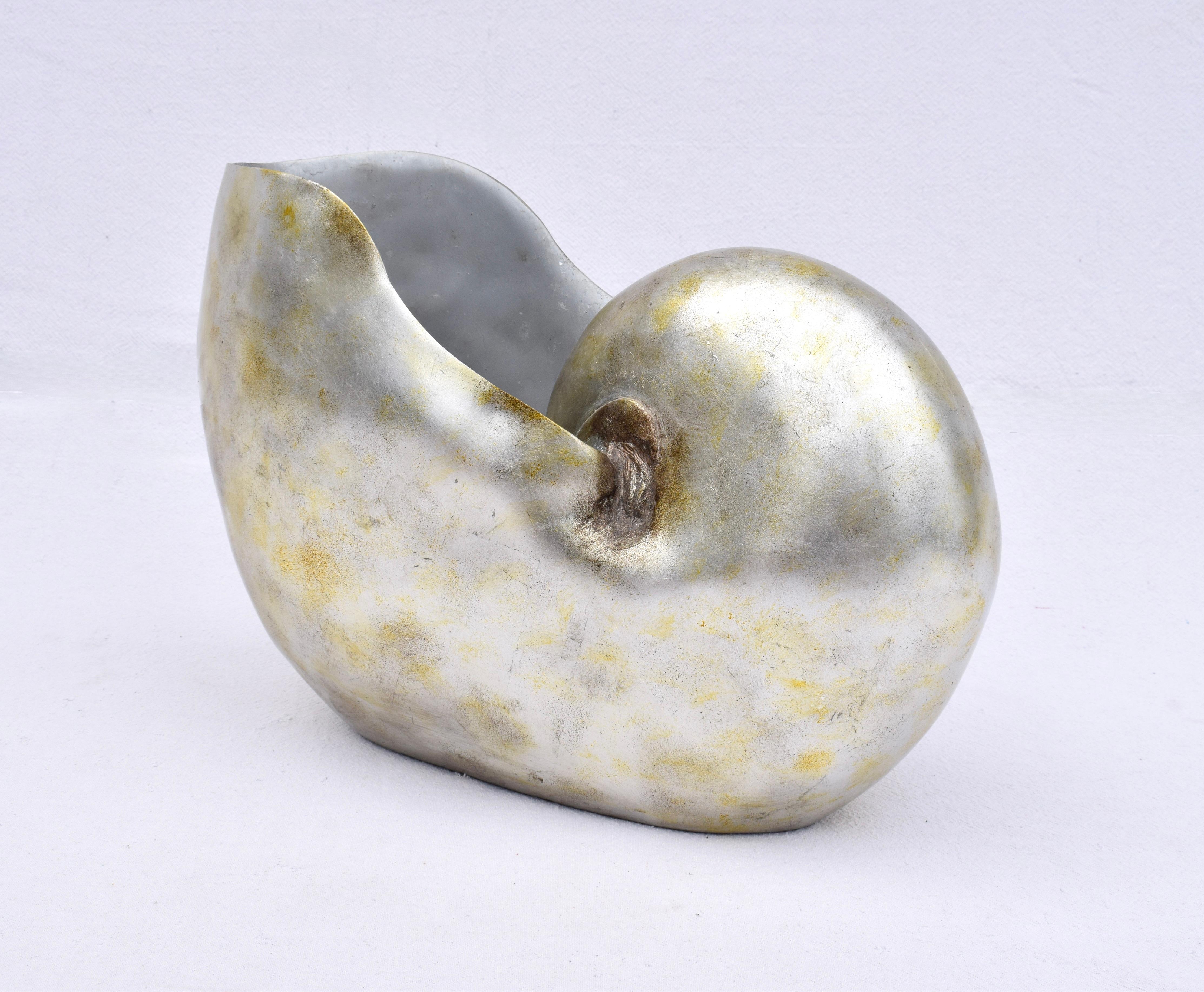 Monumental Nautilus Shell Container Vase or Planter For Sale 4