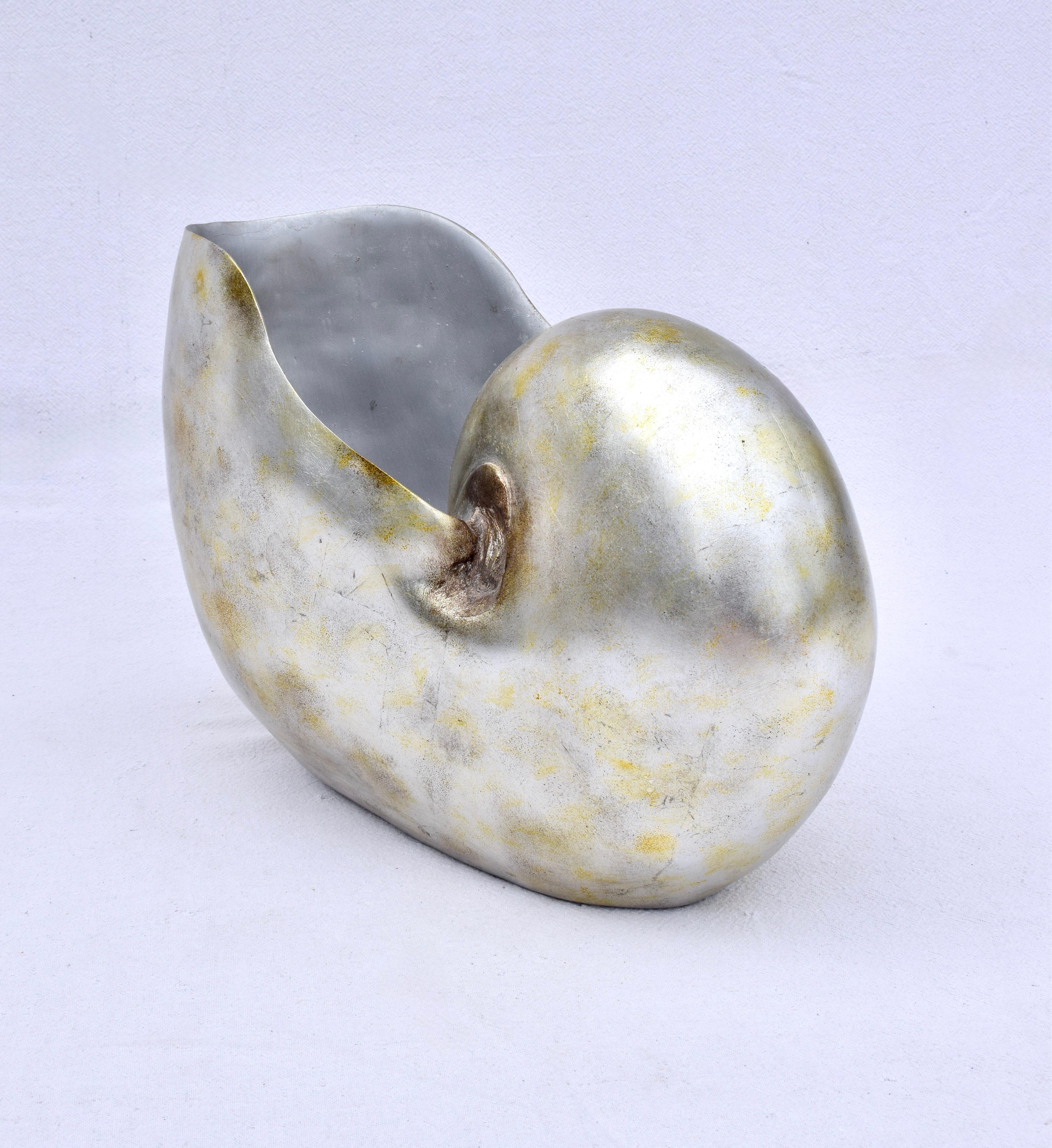 Monumental Nautilus Shell Container Vase or Planter For Sale 2