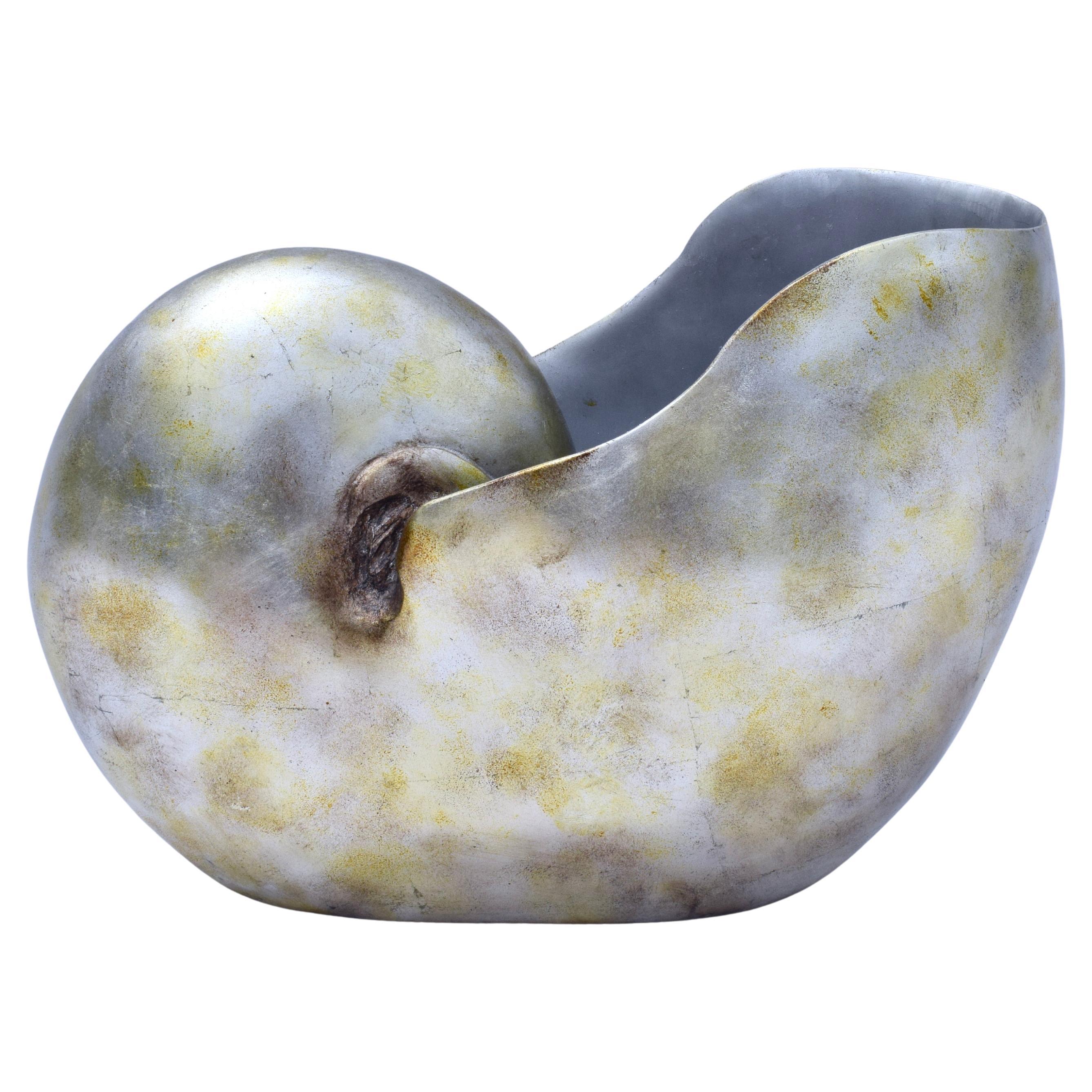 Monumental Nautilus Shell Container Vase or Planter For Sale