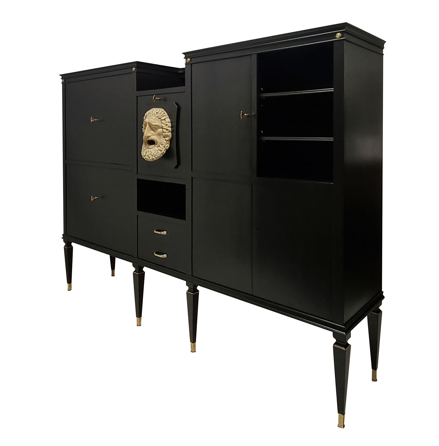 Italian Monumental Neoclassical Bar Cabinet by Paolo Buffa