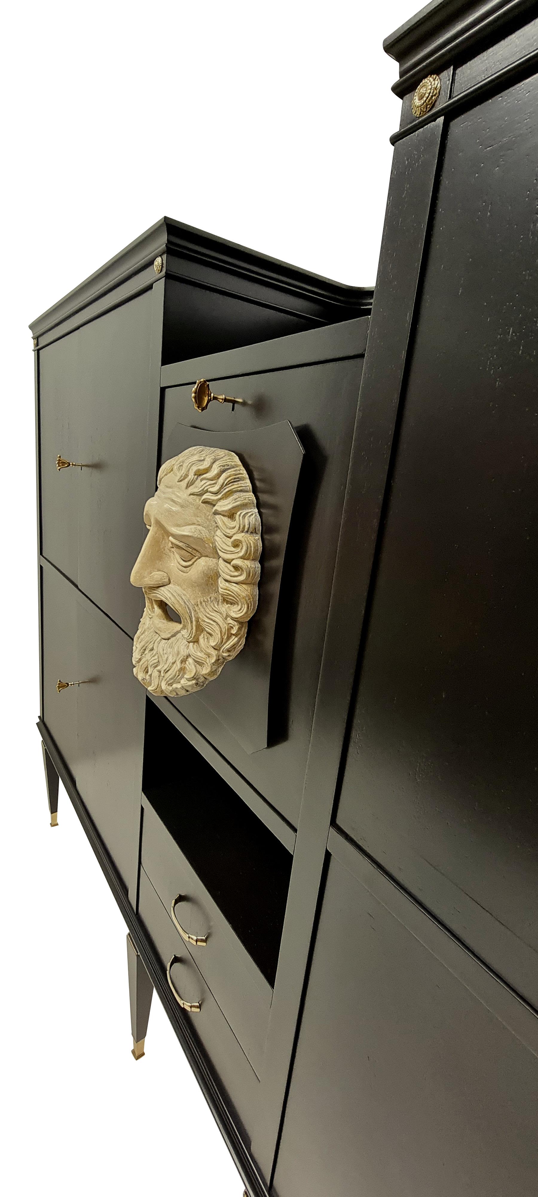 Monumental Neoclassical Bar Cabinet by Paolo Buffa In Good Condition In Kent, Dover