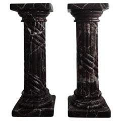 Antique Monumental Neoclassical Pedestals, Rosso Levanto, italy