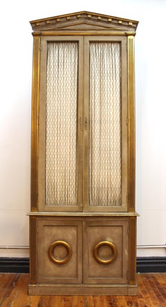 Monumental Neoclassical Revival Style Pedimented Wood Cabinets