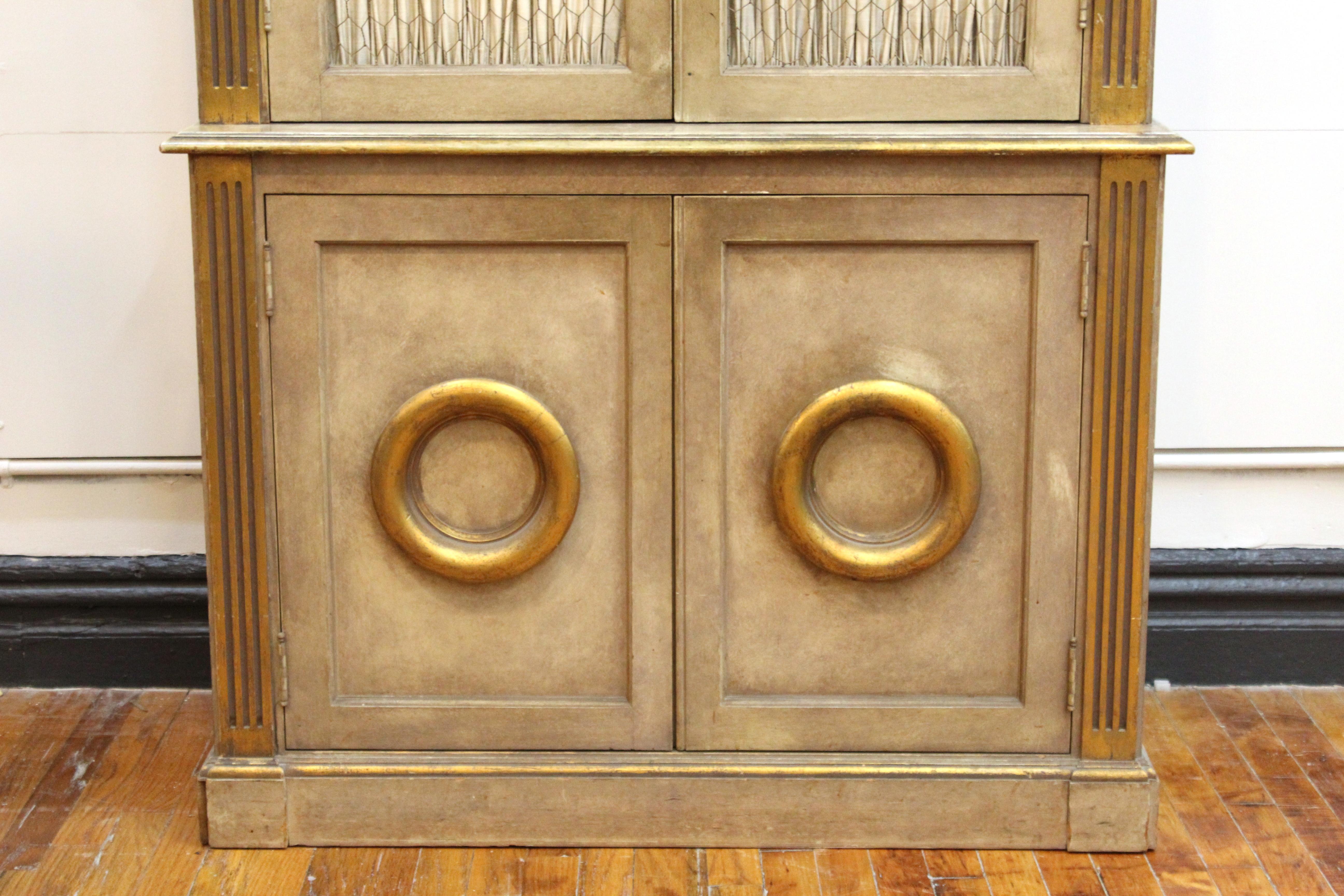20th Century Monumental Neoclassical Revival Style Pedimented Wood Cabinets
