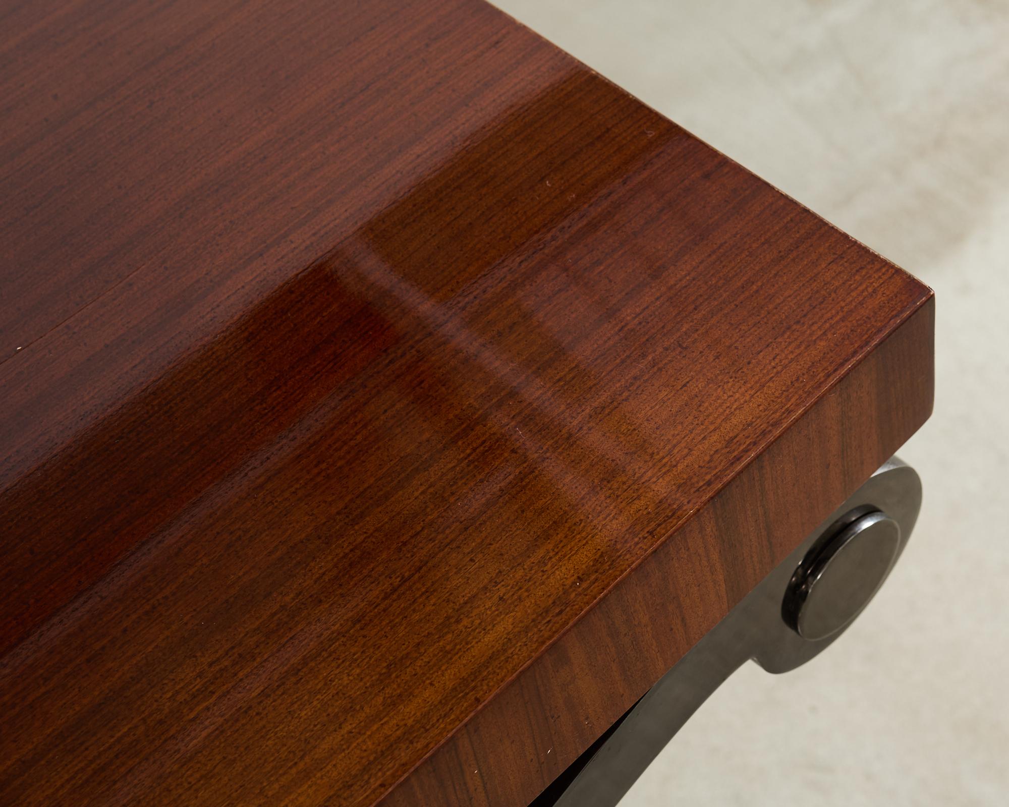 Table console monumentale de style néoclassique à base de fer Curule en vente 7