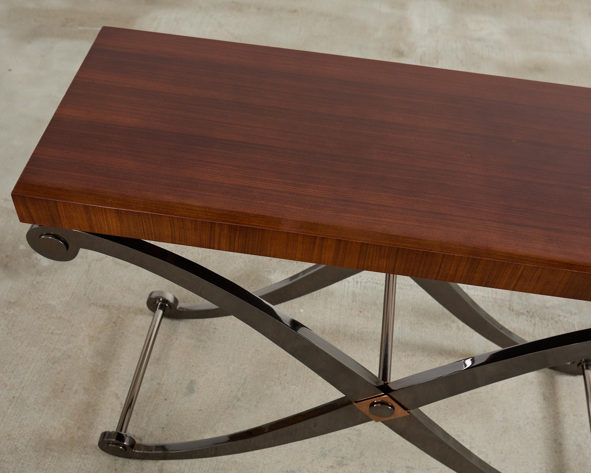 Table console monumentale de style néoclassique à base de fer Curule Bon état - En vente à Rio Vista, CA