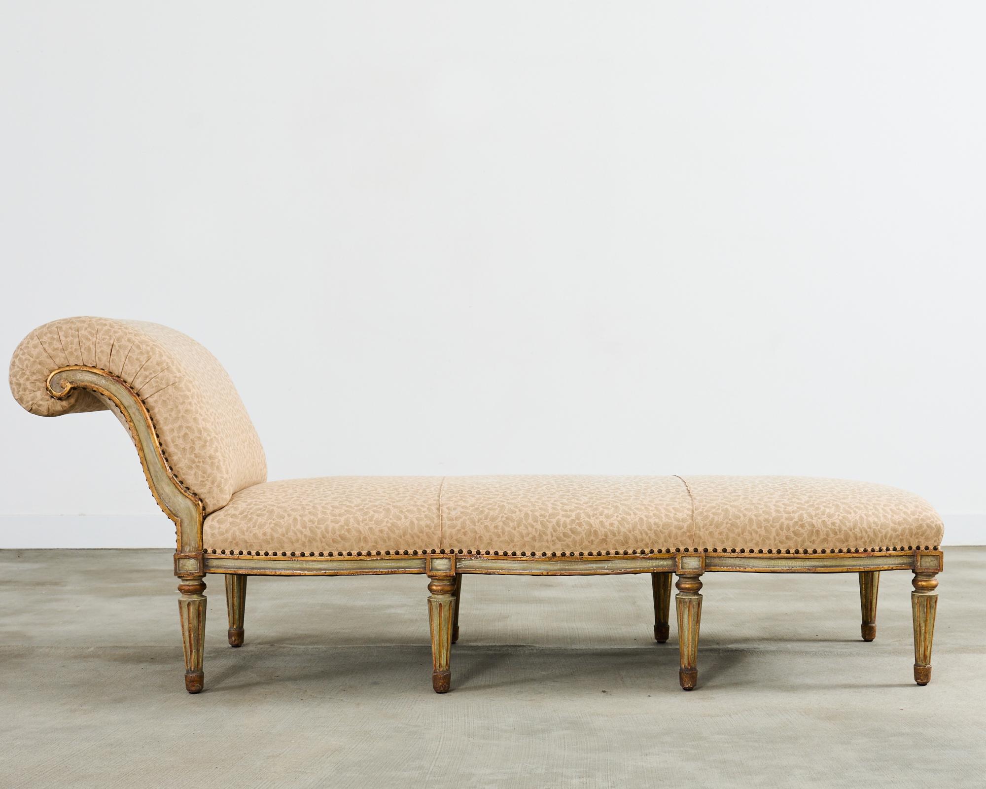 Monumental Neoclassical Style Hendrix Allardyce Chaise Longue In Distressed Condition For Sale In Rio Vista, CA