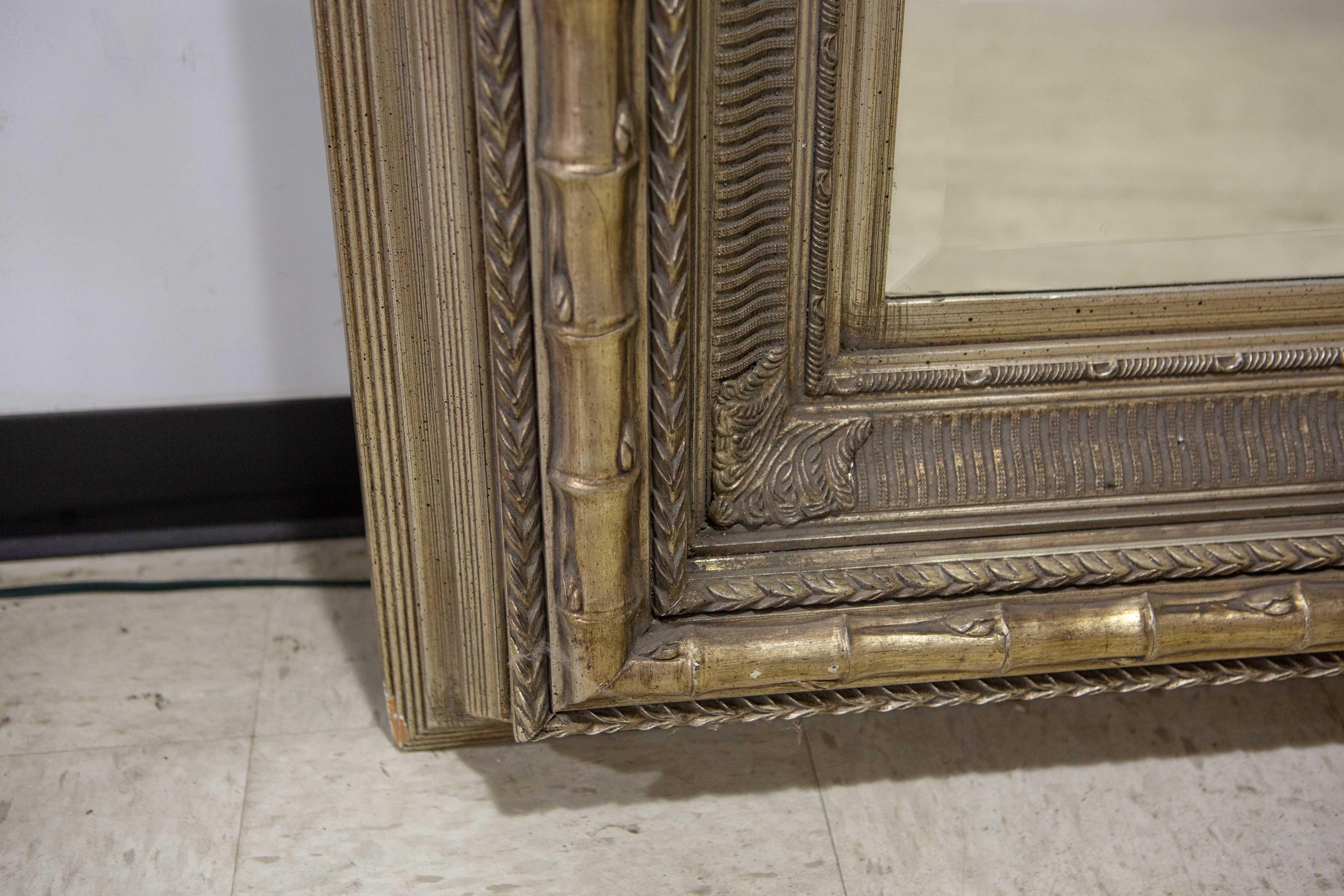 Burnished Monumental Neoclassical Style Metal Mirror For Sale