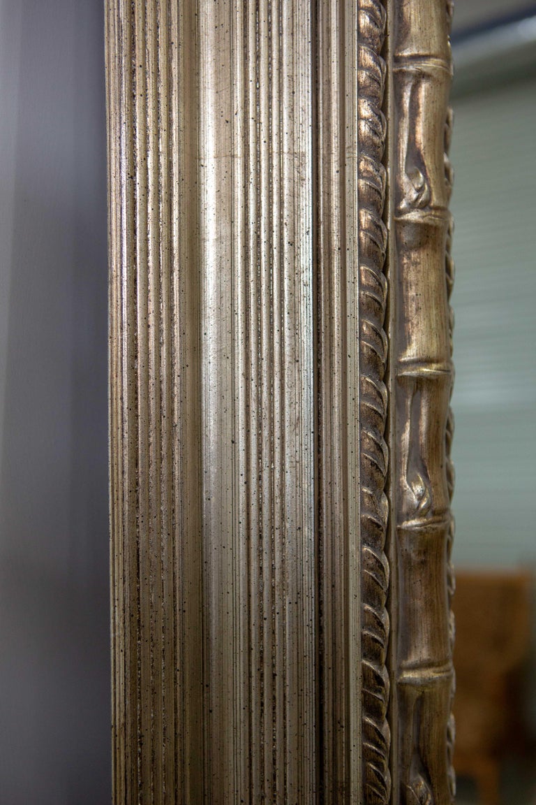 Late 20th Century Monumental Neoclassical Style Metal Mirror For Sale