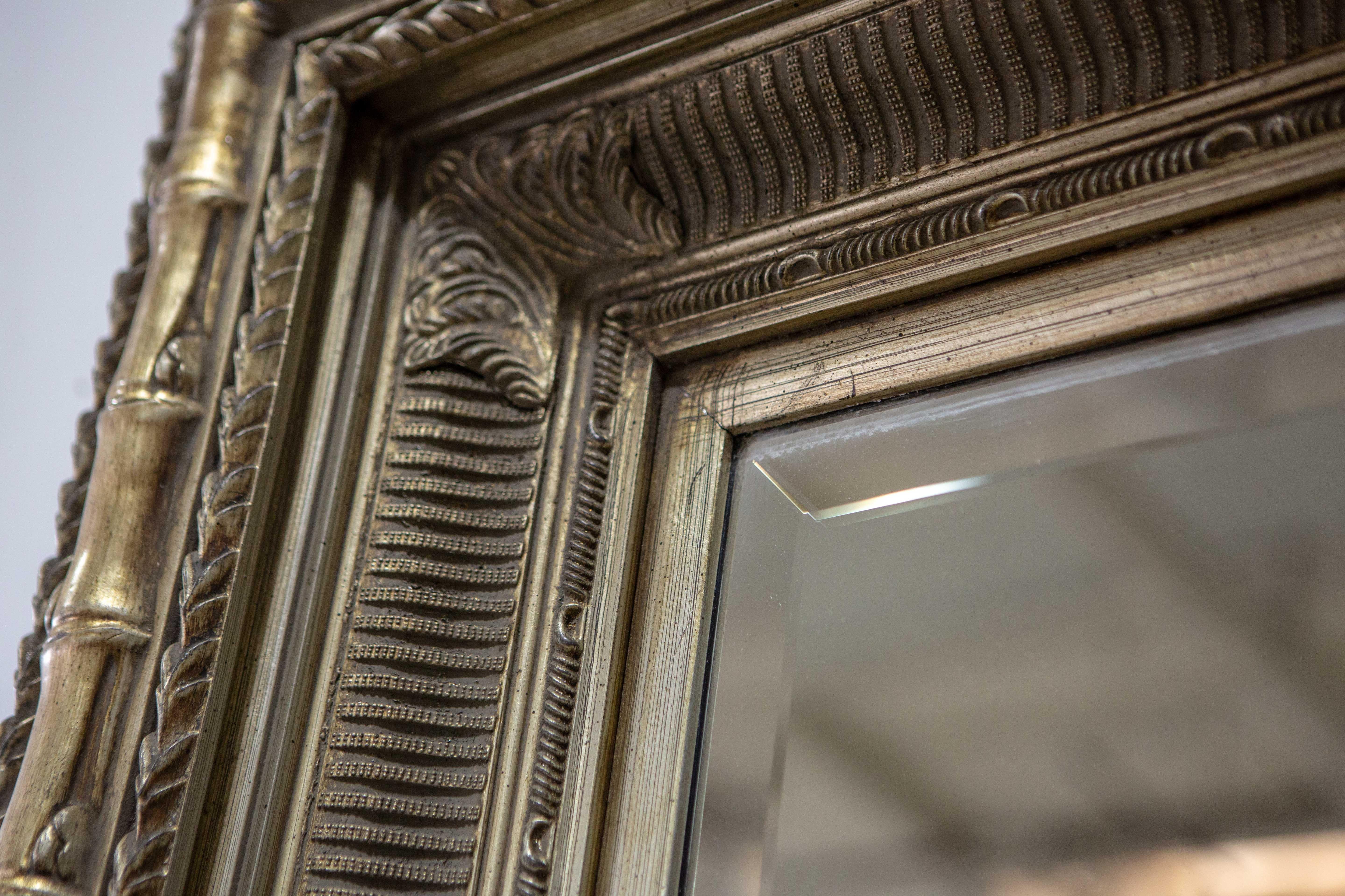 Monumental Neoclassical Style Metal Mirror For Sale 3
