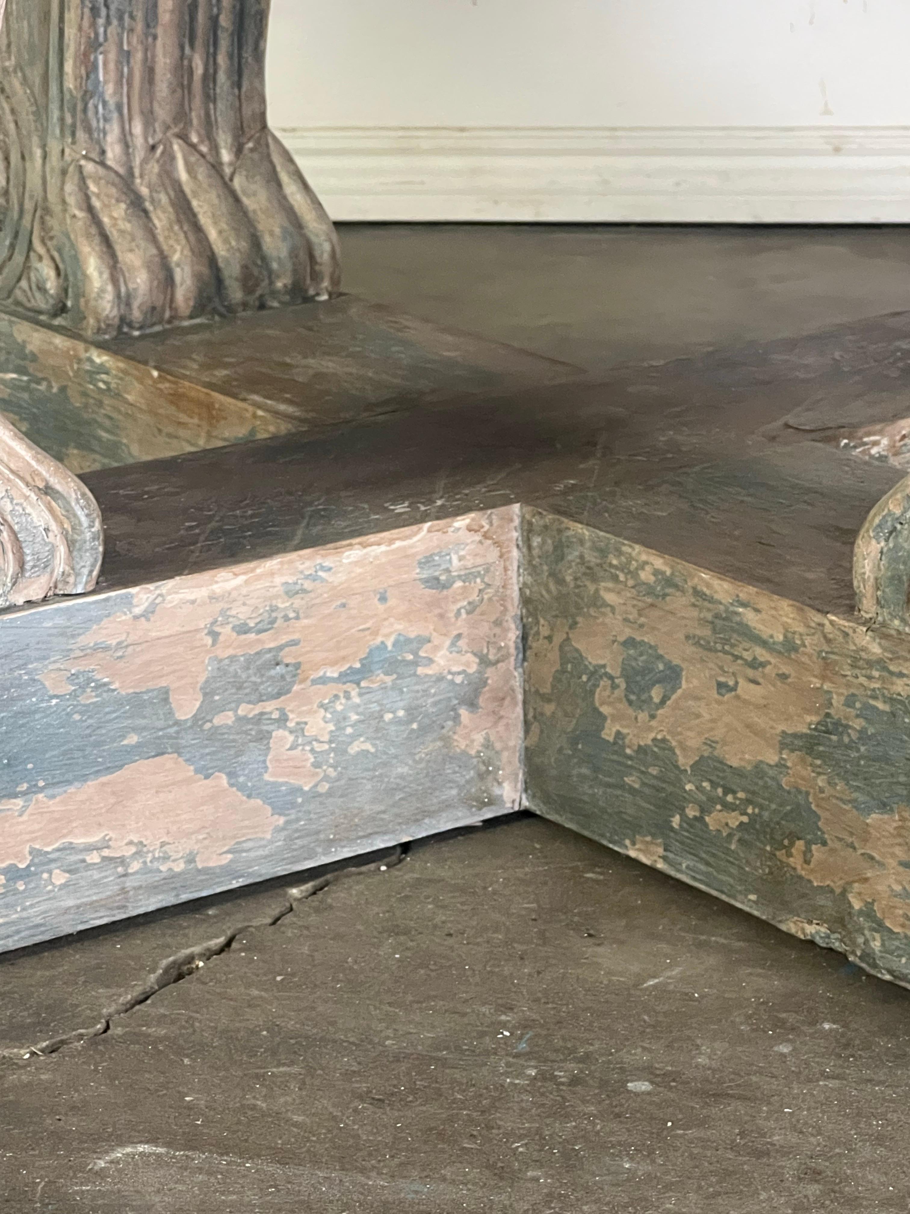 20ième siècle Table de salle à manger monumentale peinte de style néoclassique en vente