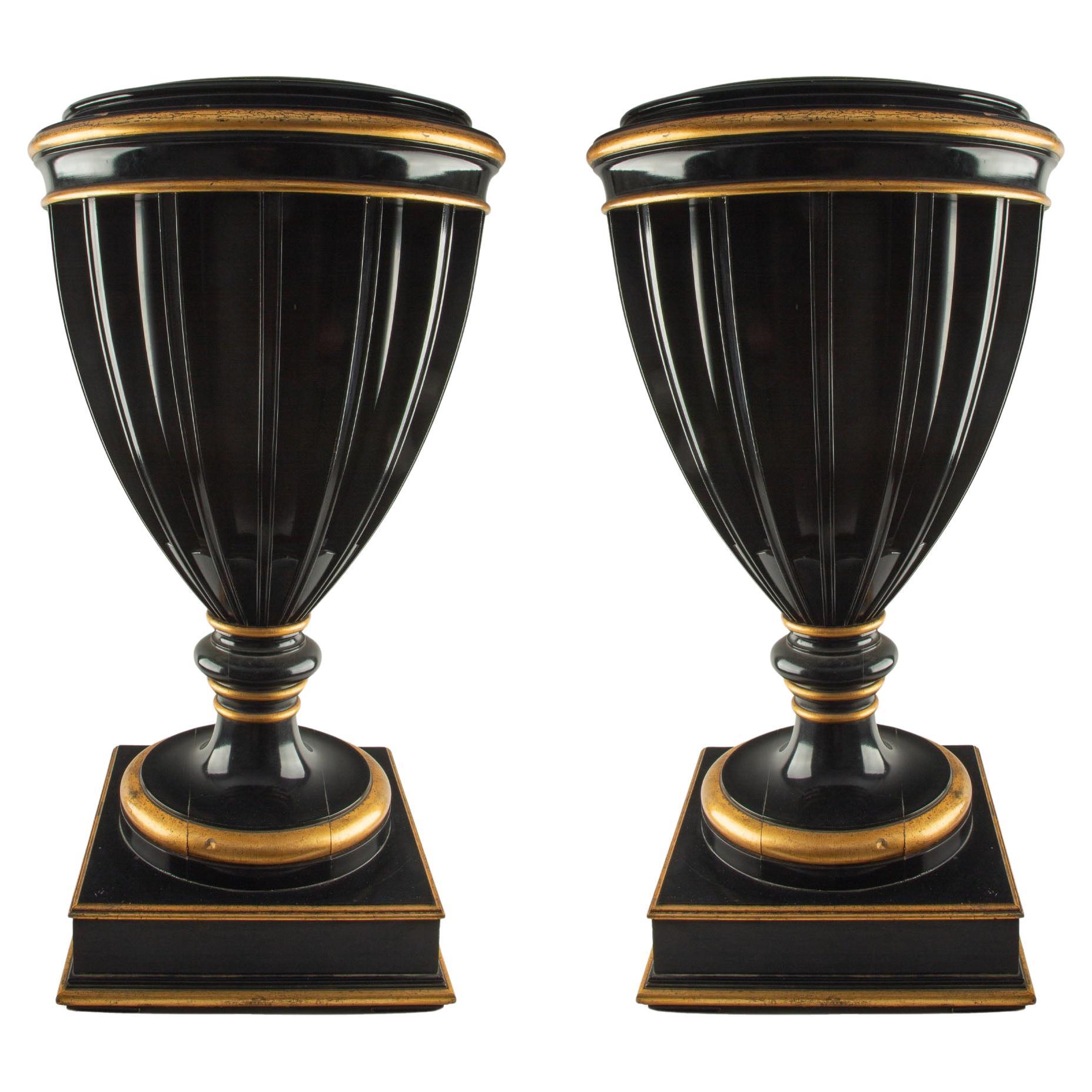 Monumental Neoclassical Urn-Form Planters by Pierre Lottier, French, 1940"s en venta