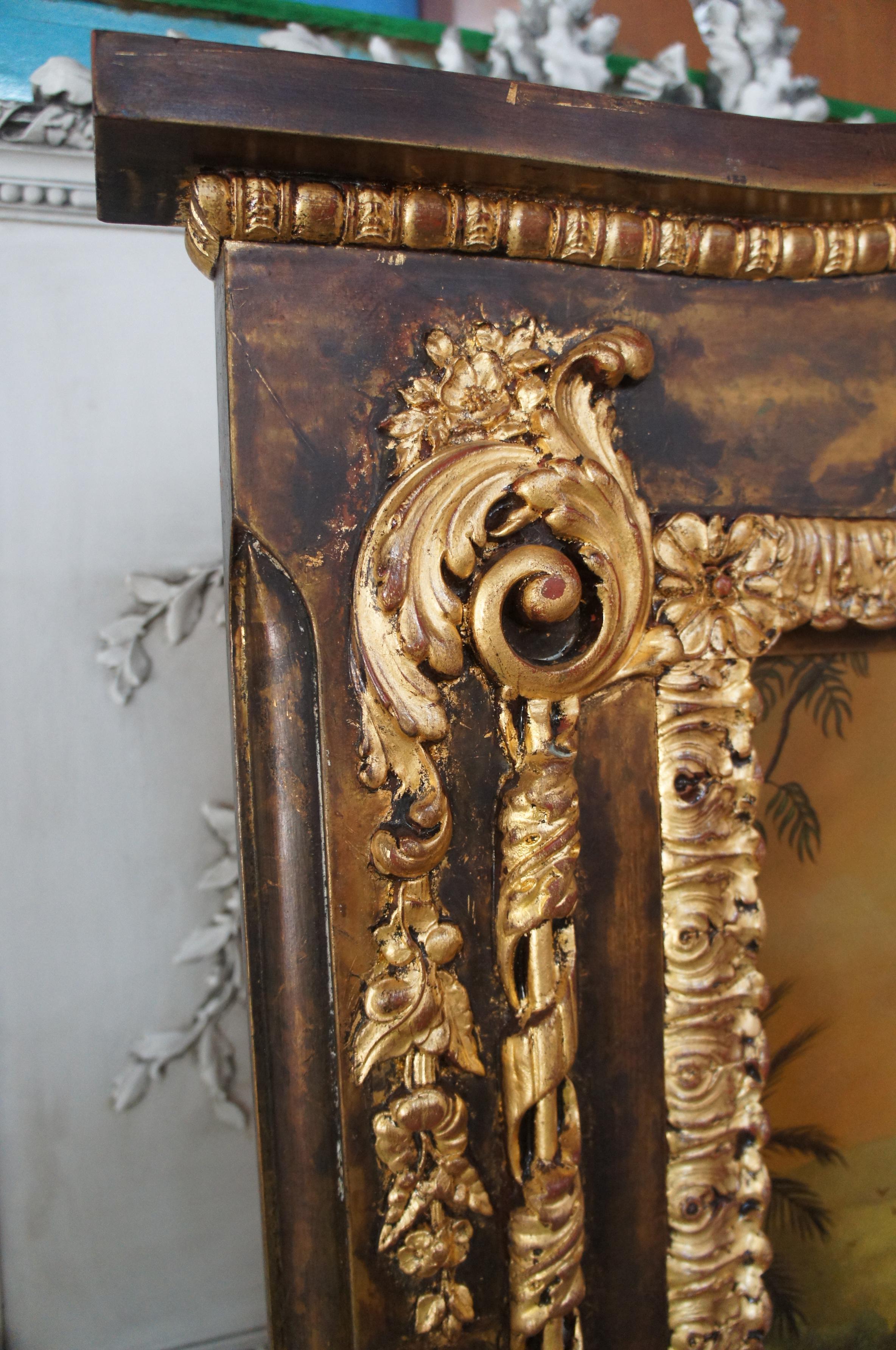 2 Monumental Neoclassical Wall Mirrors with Original Peter Edlund Oil Paintings For Sale 3