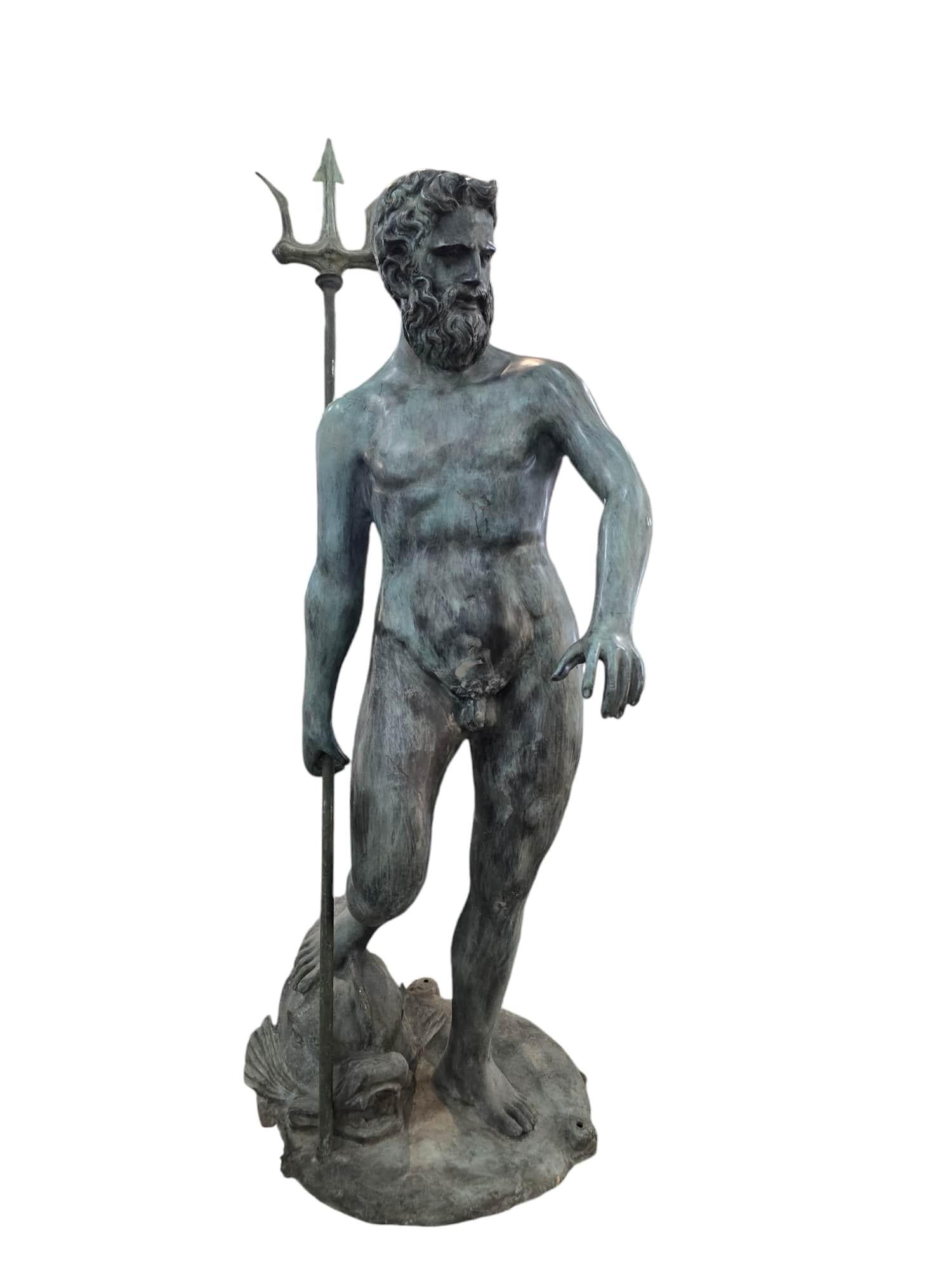 STATUE D'ÉPTUNE MONUMENTALE - 170 cm Bon état - En vente à Madrid, ES