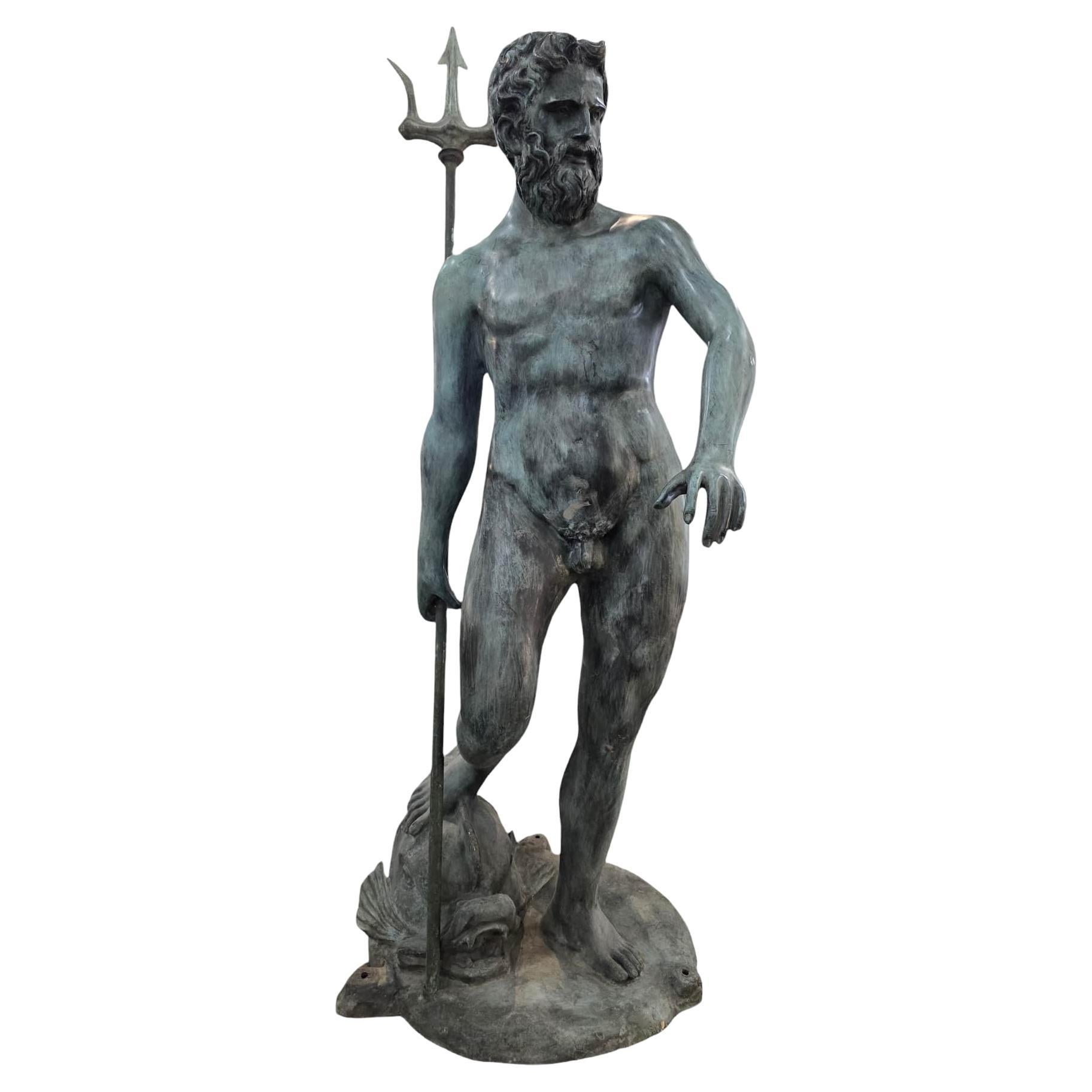 STATUE D'ÉPTUNE MONUMENTALE - 170 cm en vente