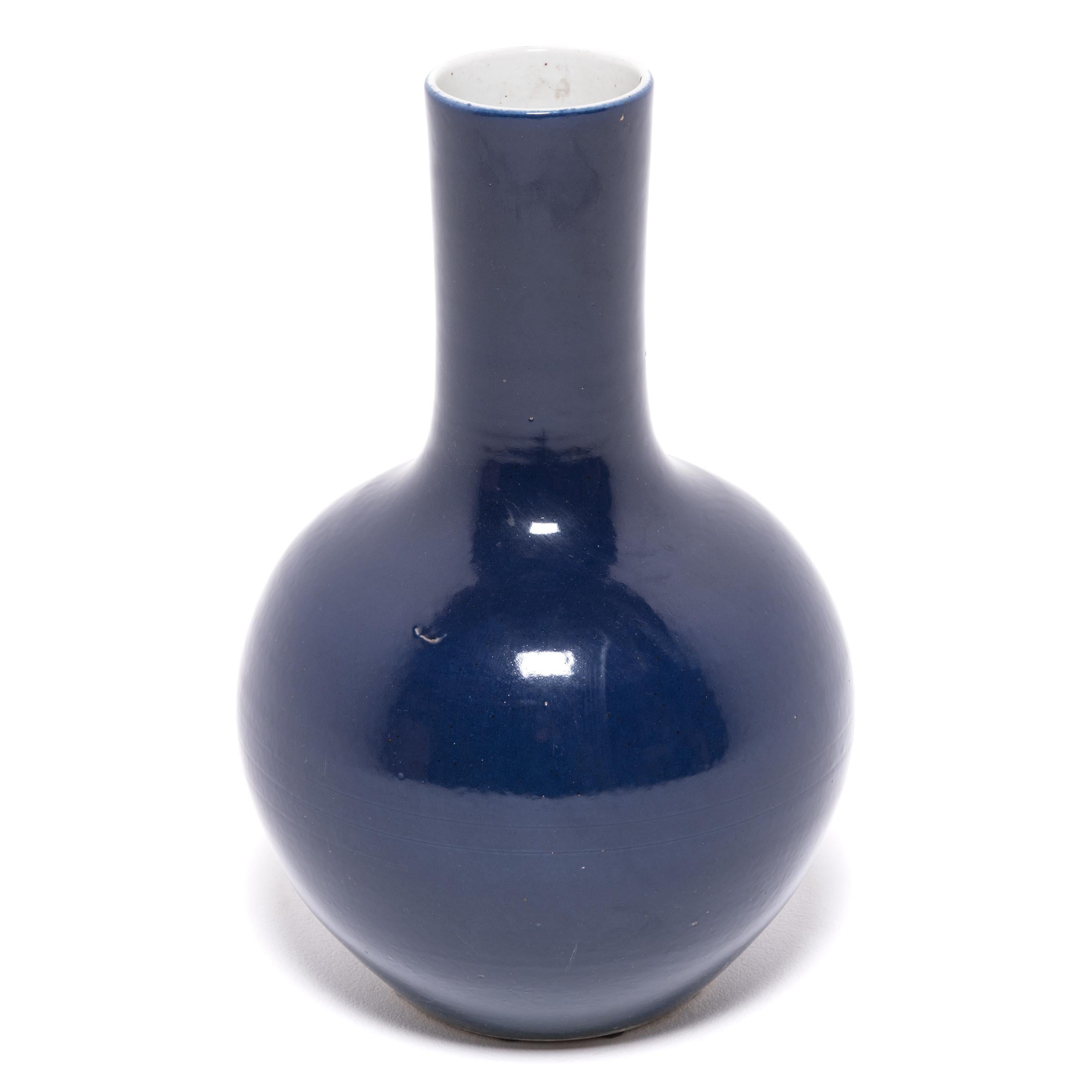 Chinese Cobalt Bottleneck Vase For Sale