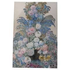 Monumental Nine Foot Triptych Panels Depicting Flowers