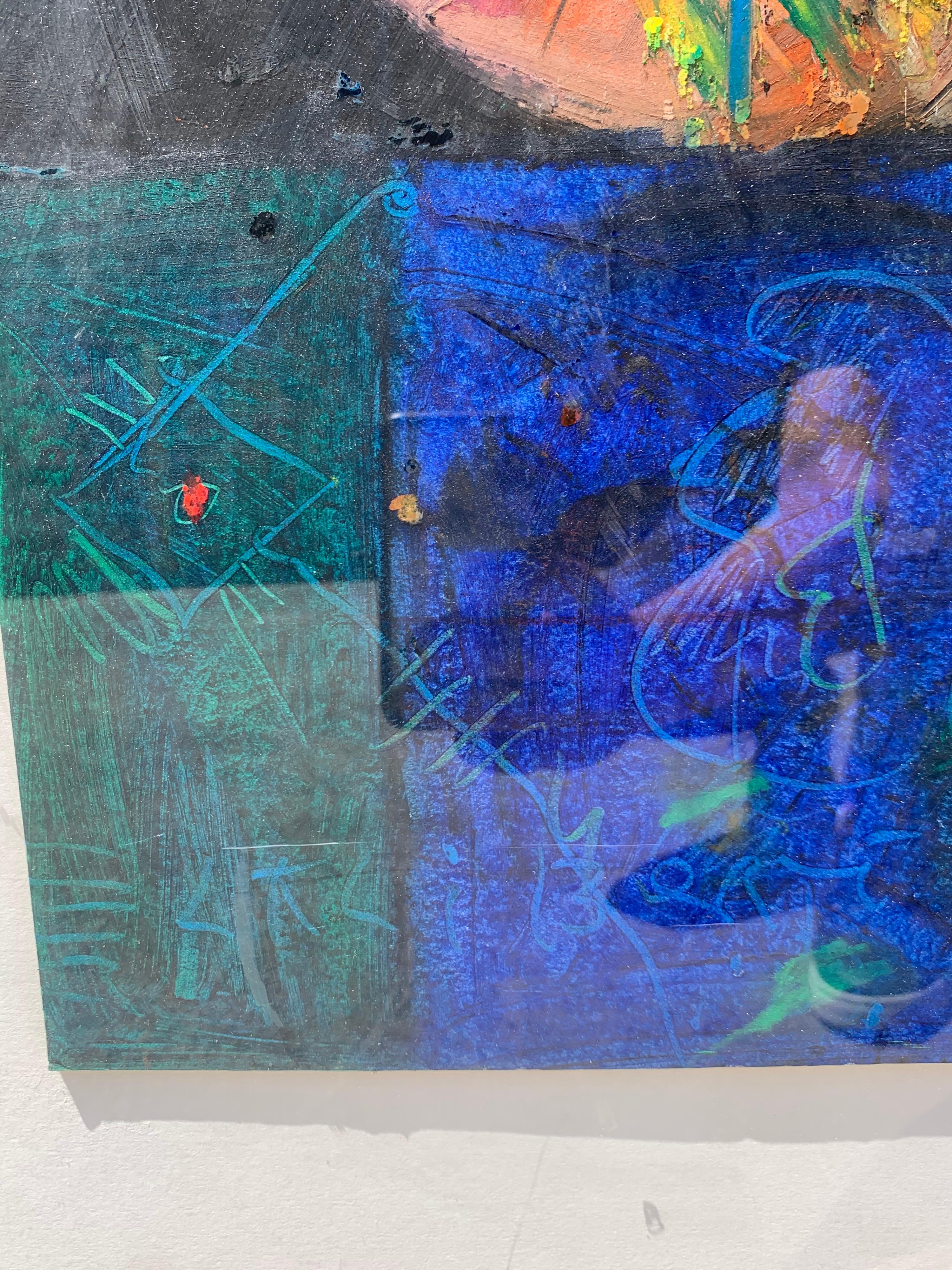 Painted Monumental Norman Lalibertè Mixed Media Painting on Panel