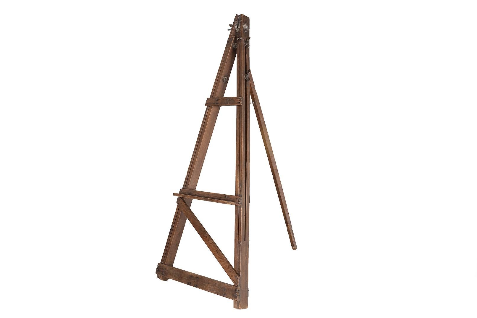 Rustique Chevalet d'artiste en Oak Monumental en vente