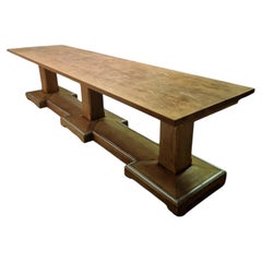Monumental oak conference table in Haagse school style, Switzerland 1940