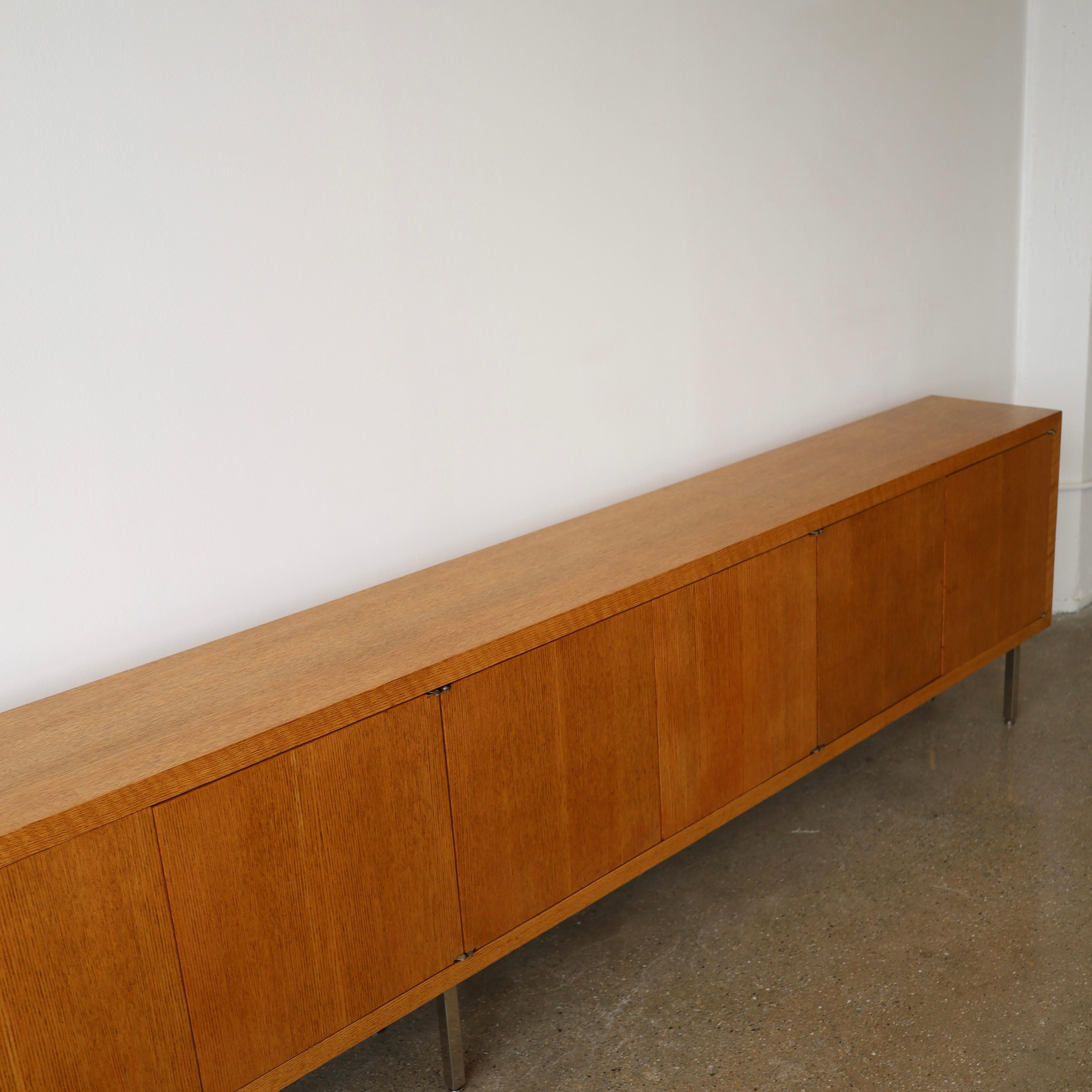 Late 20th Century Monumental Oak Credenza For Sale