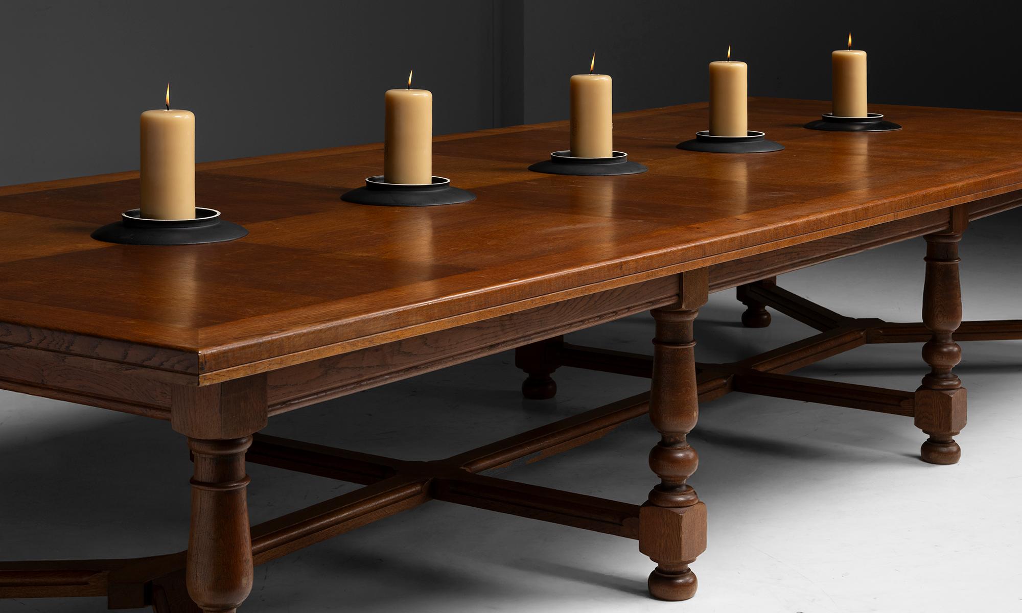 French Monumental Oak Dining Table, France circa 1900 For Sale