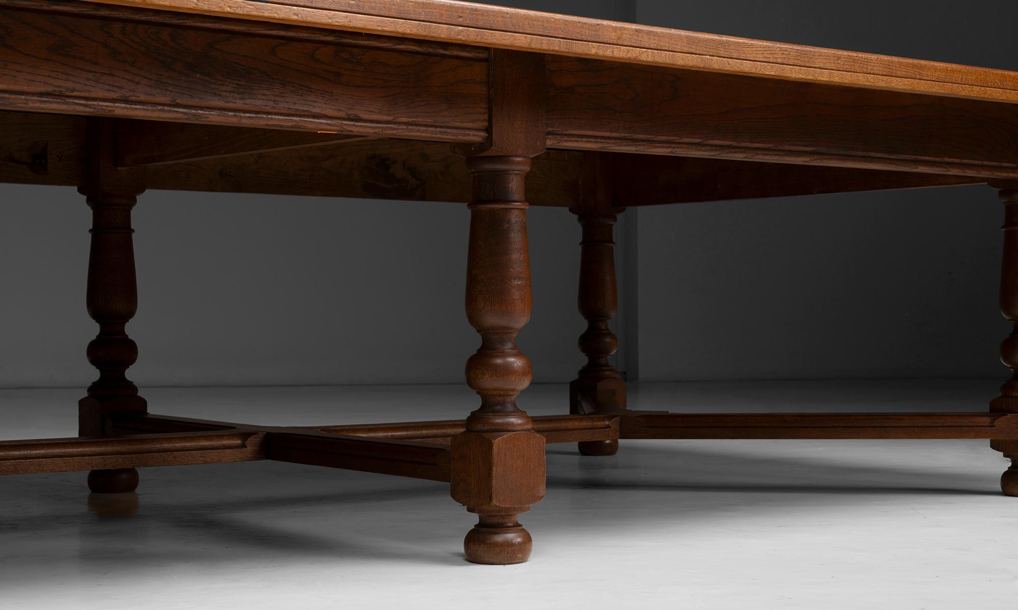 Monumental Oak Dining Table, France circa 1900 For Sale 3