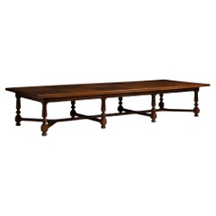 Monumental Oak Dining Table, France circa 1900