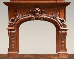 Monumental Oak Fireplace, 19th Century