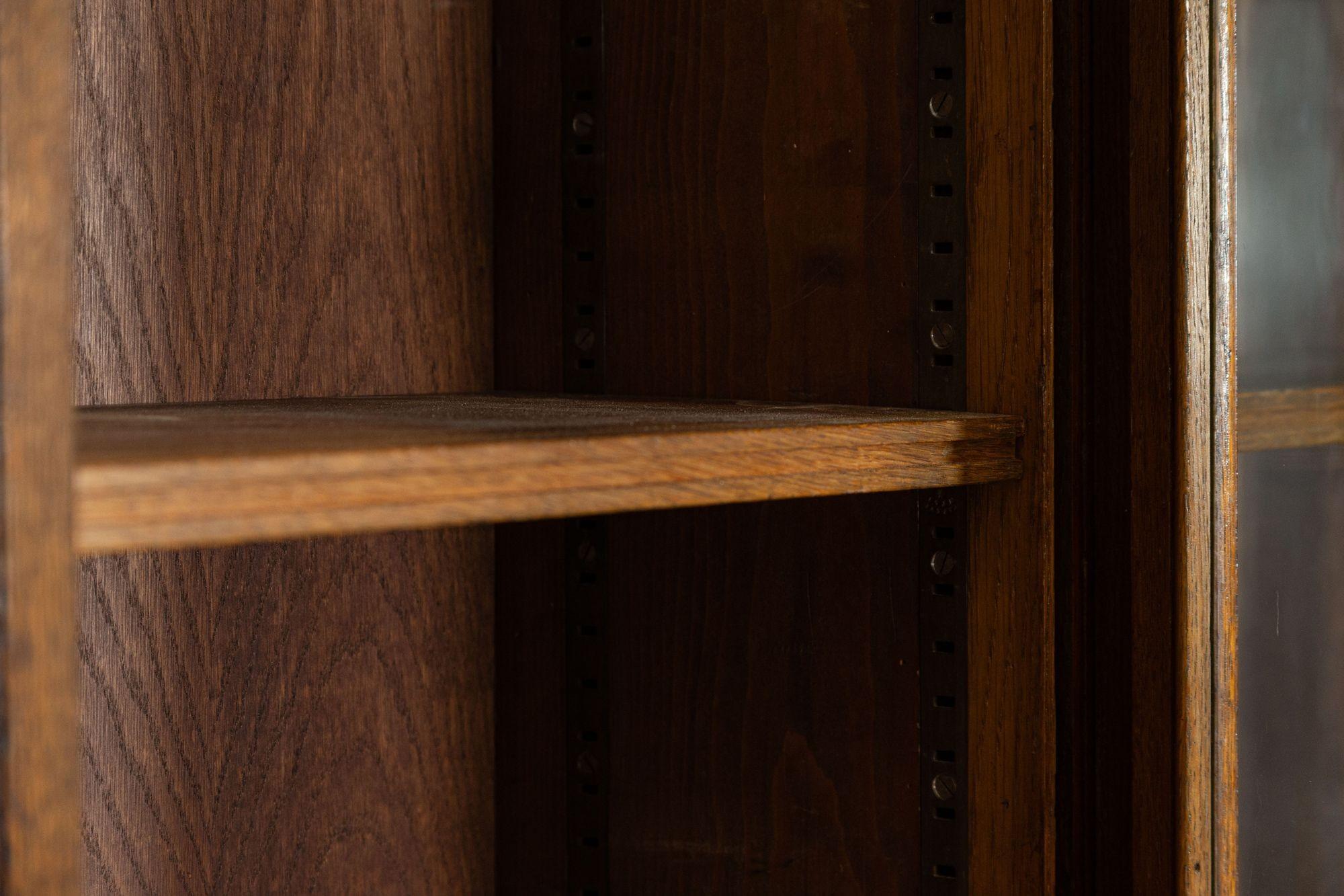 Monumental Oak Glazed Haberdashery Bookcase Cabinet For Sale 7