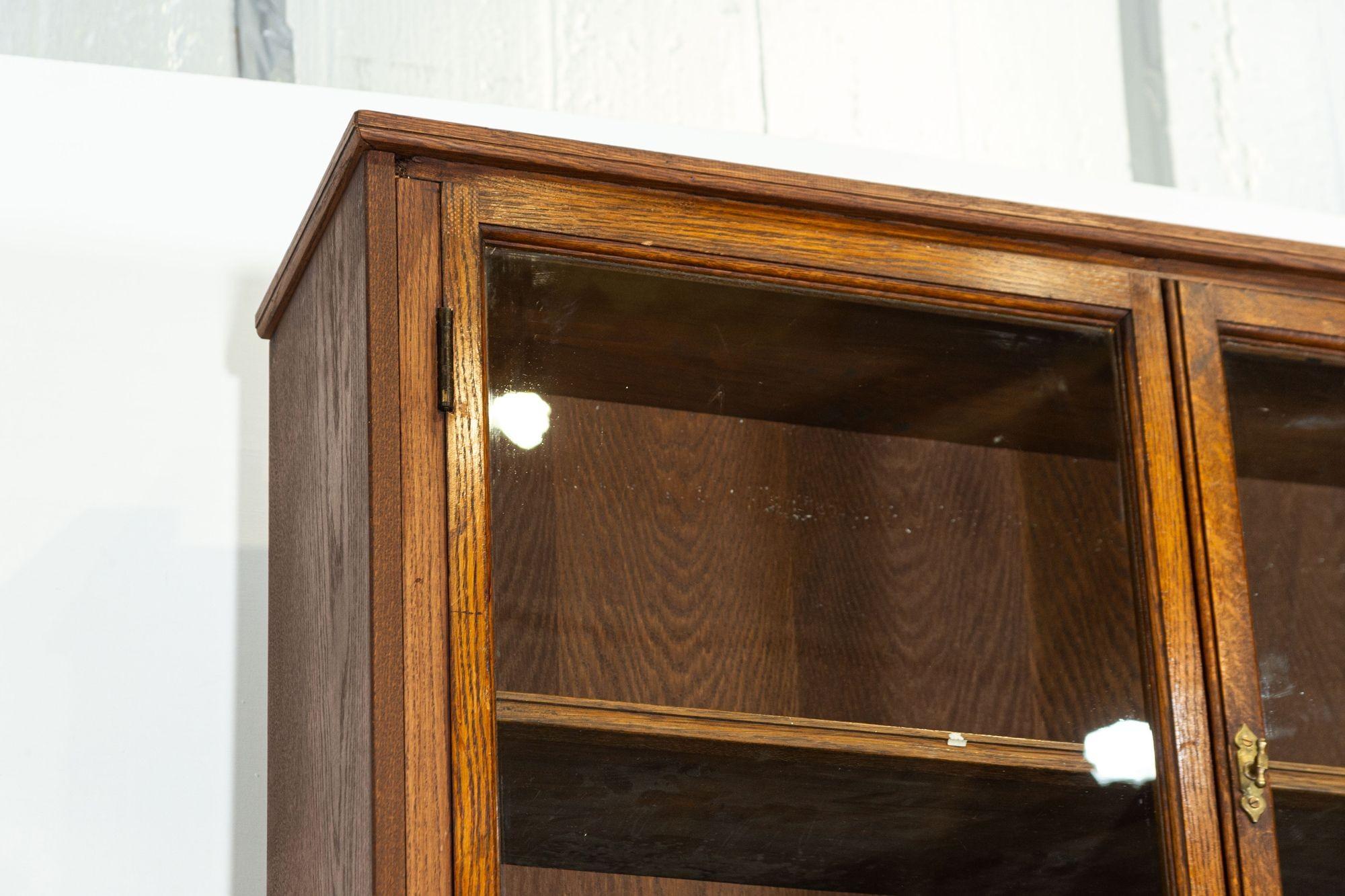 Monumental Oak Glazed Haberdashery Bookcase Cabinet For Sale 8
