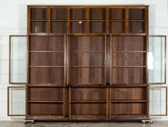 Monumental Oak Glazed Haberdashery Bookcase Cabinet