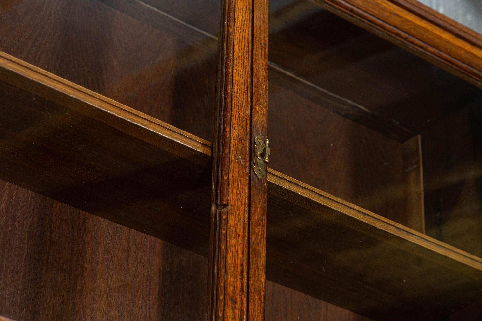 Monumental Oak Glazed Haberdashery Bookcase Cabinet For Sale 5