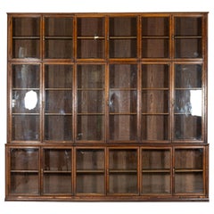 Monumental Oak Glazed Haberdashery Bookcase Cabinet