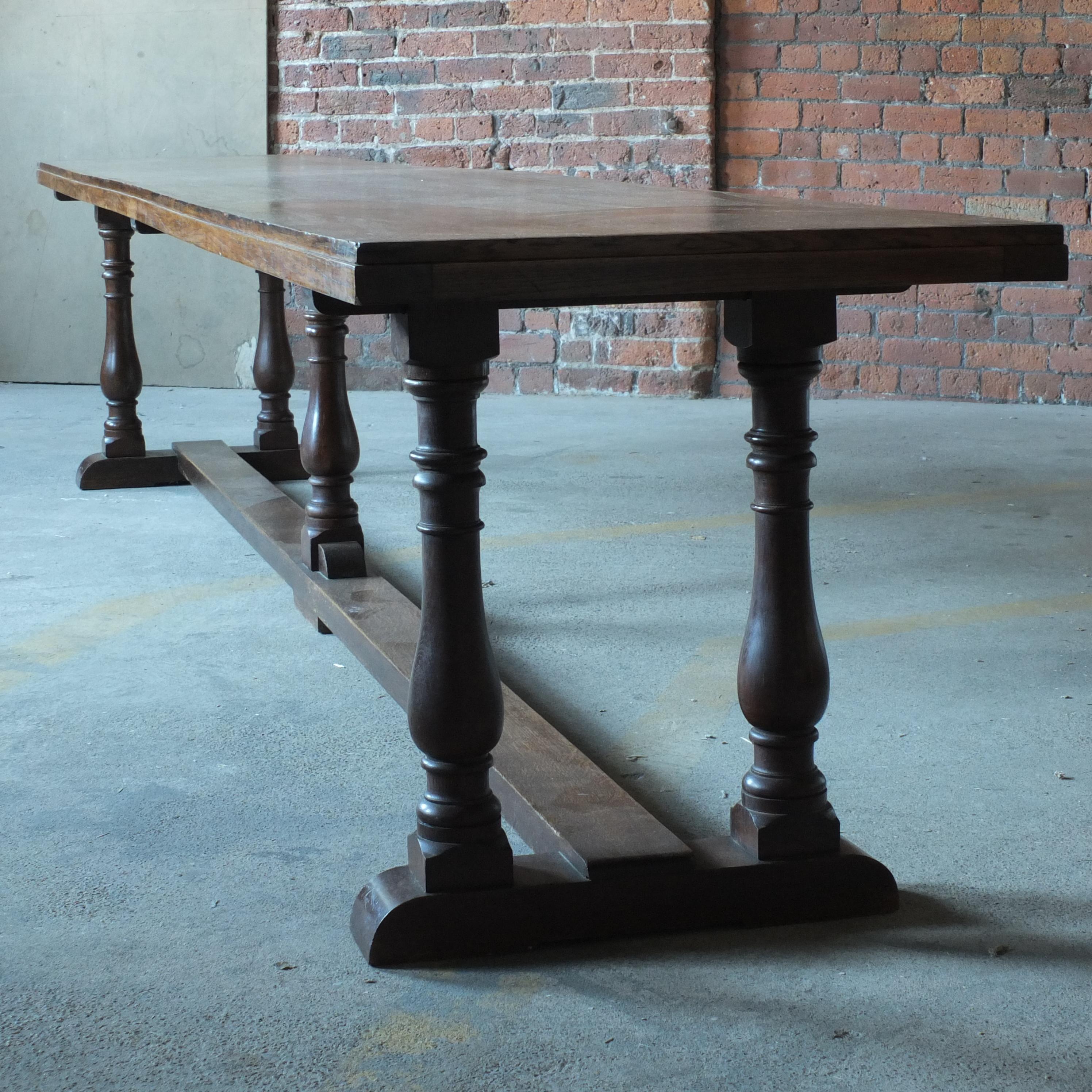 Monumental Oak Refectory Table, C1920 2