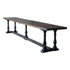 Table de réfectoire monumentale en chêne, vers 1920