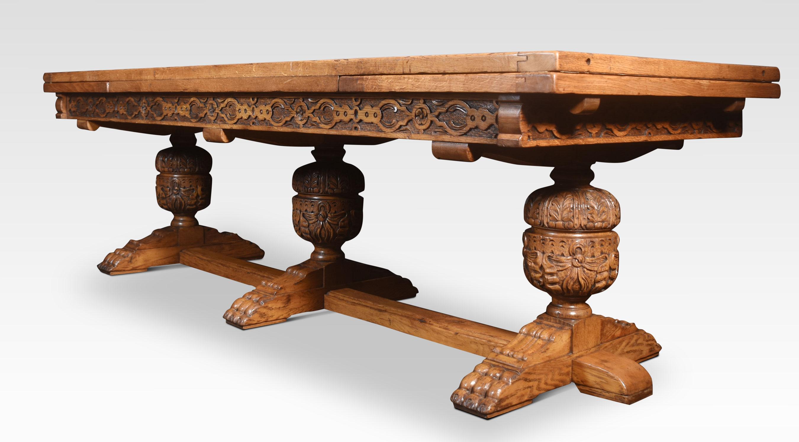 Monumental oak refectory table For Sale 6