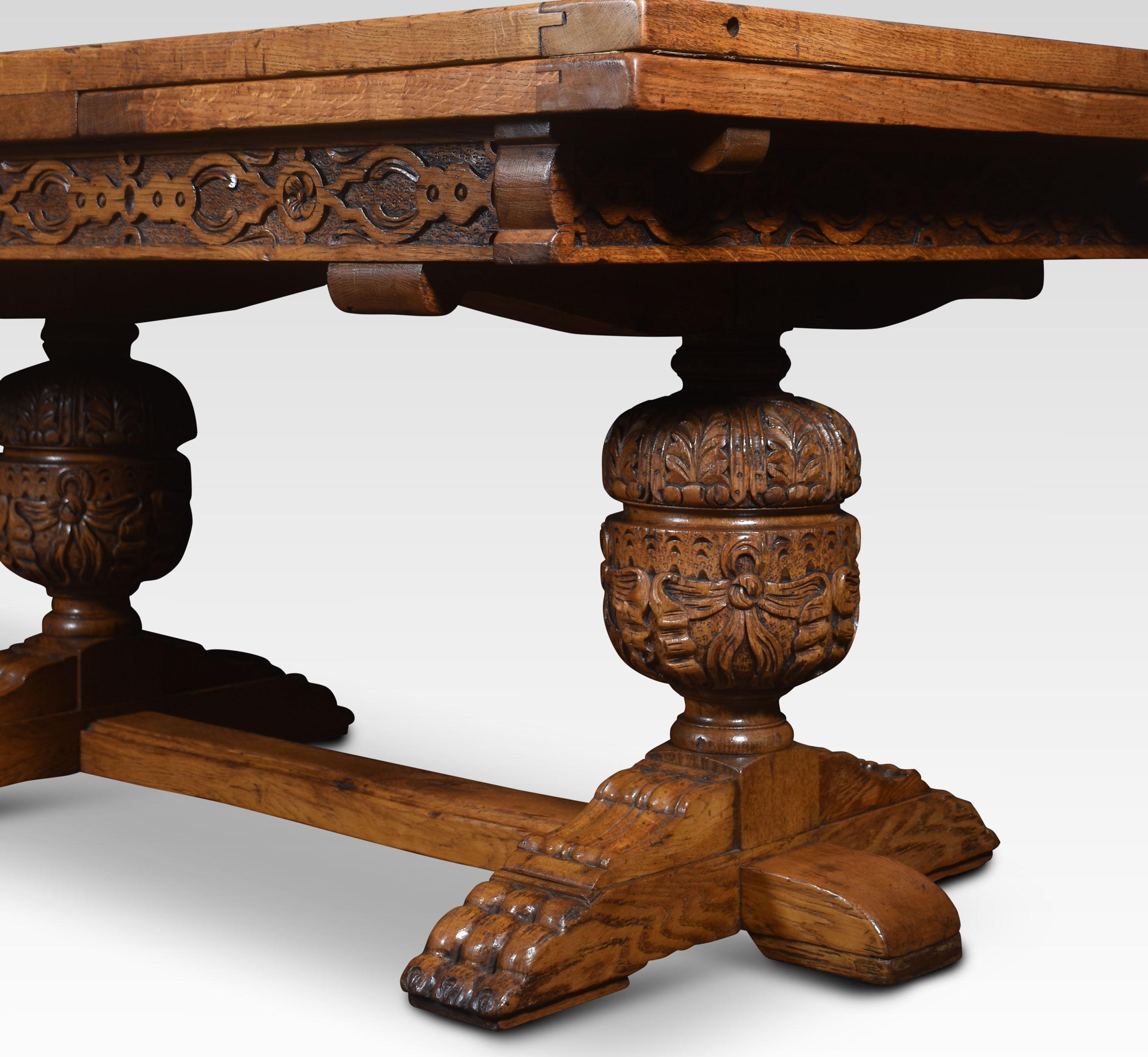 Monumental oak refectory table For Sale 7