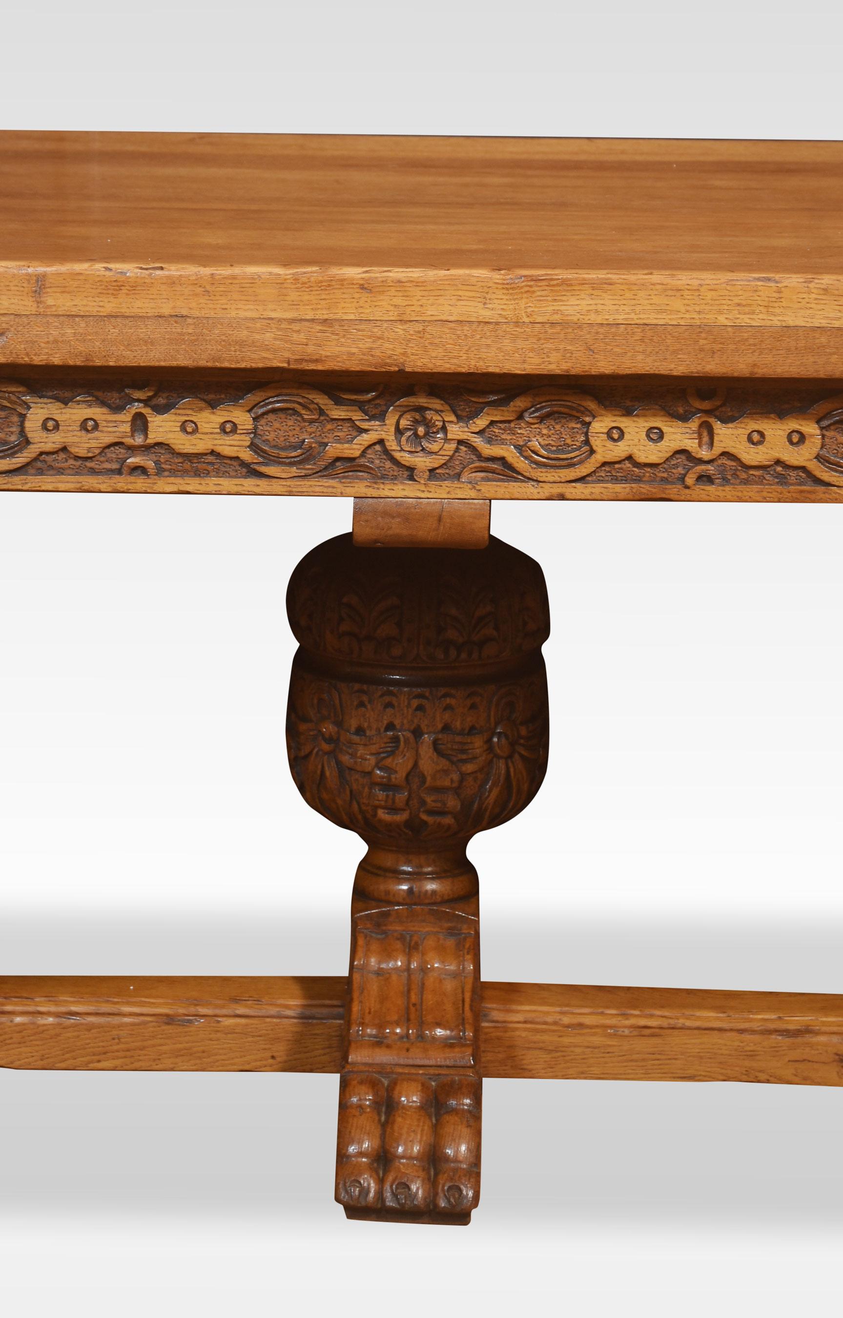 British Monumental oak refectory table For Sale