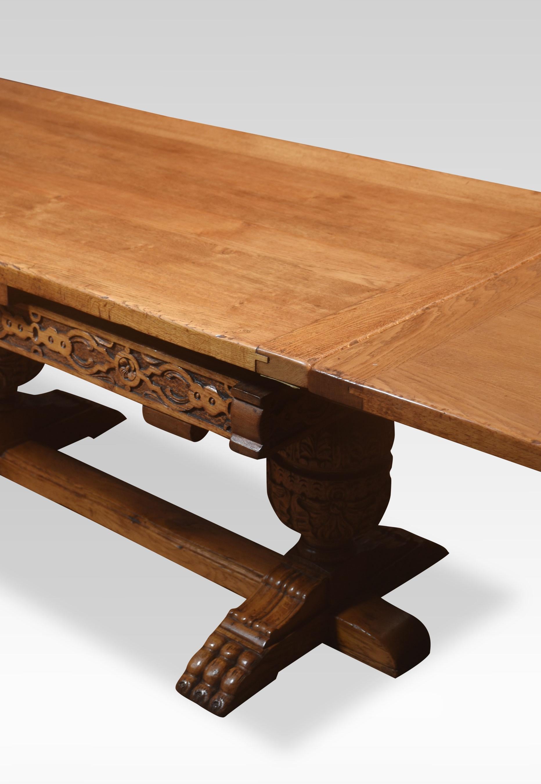 Monumental oak refectory table For Sale 1