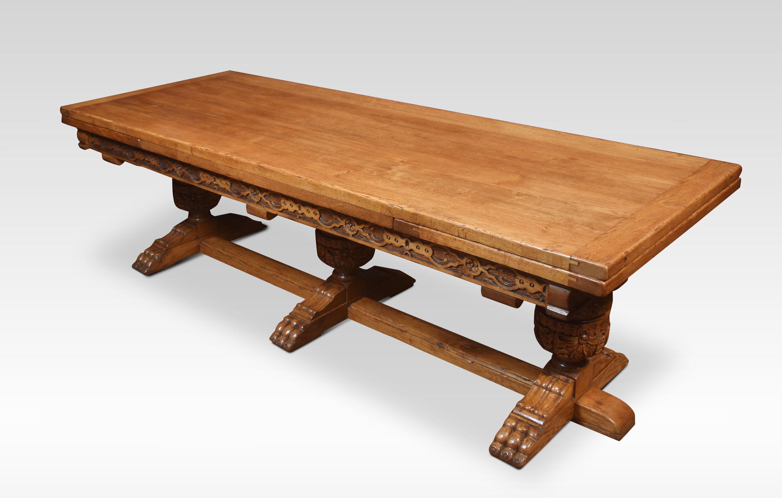 Monumental oak refectory table For Sale 2